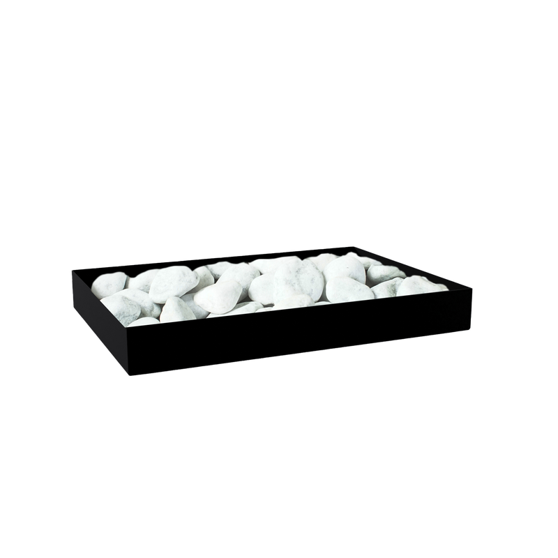 Schuhwanne schwarz mit Carrara Steinen