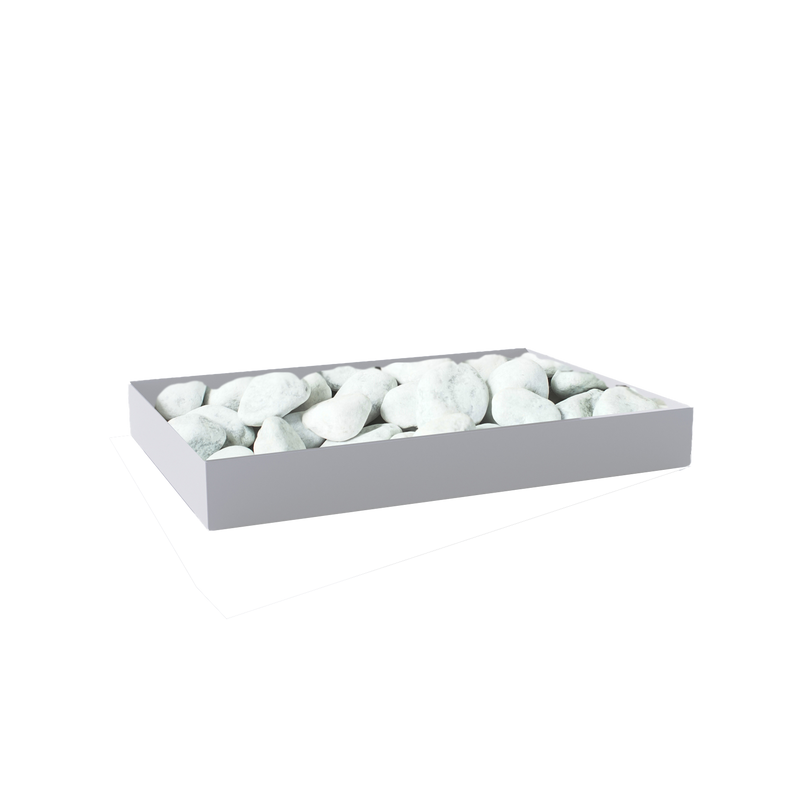 Schuhwanne weiß mit Carrara Steinen
